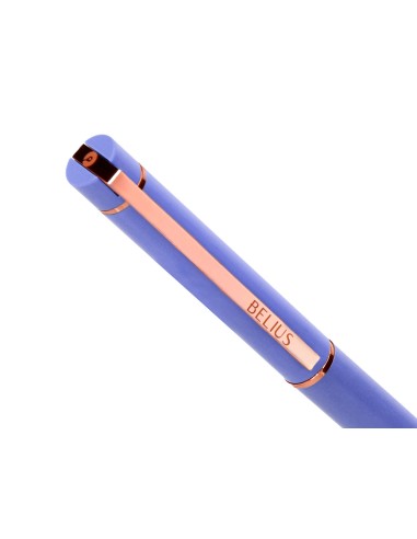 Boligrafo belius rose aluminio color lavanda oro rosa tinta azul caja de diseno