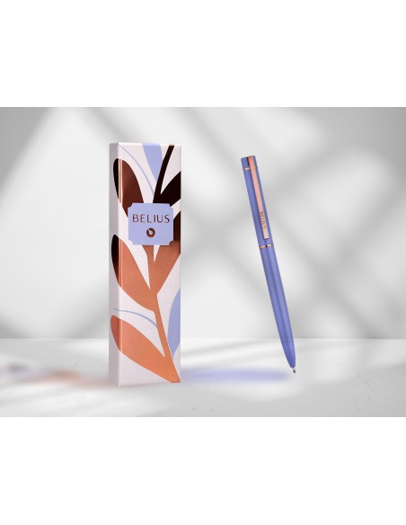 Boligrafo belius rose aluminio color lavanda oro rosa tinta azul caja de diseno Boligrafo belius rose aluminio color lavanda oro rosa tinta azul caja de diseno