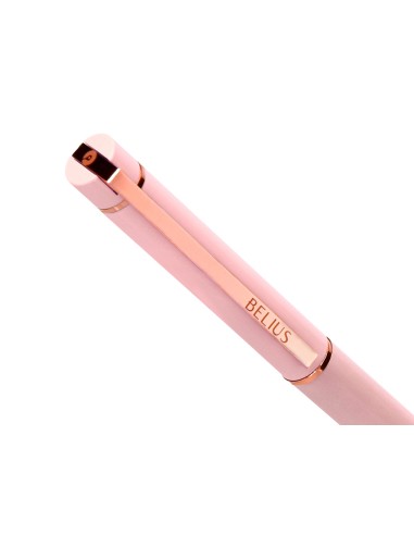 Boligrafo belius rose aluminio color rosa oro rosa tinta azul caja de diseno
