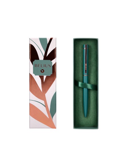 Boligrafo belius rose aluminio color verde oliva oro rosa tinta azul caja de diseno Boligrafo belius rose aluminio color verde oliva oro rosa tinta azul caja de diseno