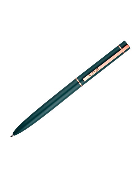 Boligrafo belius rose aluminio color verde oliva oro rosa tinta azul caja de diseno Boligrafo belius rose aluminio color verde oliva oro rosa tinta azul caja de diseno