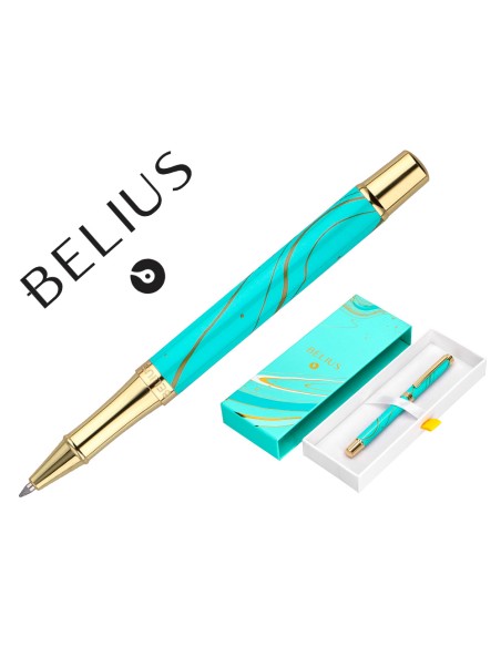 Roller belius aqua aluminio color turquesa y dorado tinta negra caja de diseno Roller belius aqua aluminio color turquesa y dorado tinta negra caja de diseno