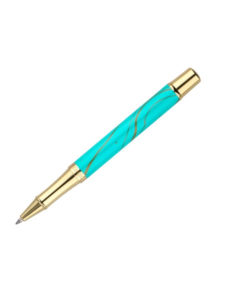 Roller belius aqua aluminio color turquesa y dorado tinta negra caja de diseno Roller belius aqua aluminio color turquesa y dorado tinta negra caja de diseno