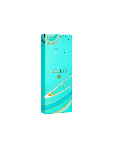 Boligrafo belius aqua aluminio color turquesa y dorado tinta azul caja de diseno