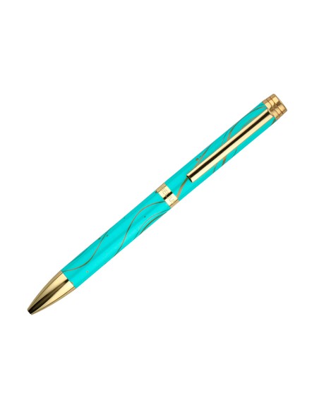 Boligrafo belius aqua aluminio color turquesa y dorado tinta azul caja de diseno Boligrafo belius aqua aluminio color turquesa y dorado tinta azul caja de diseno