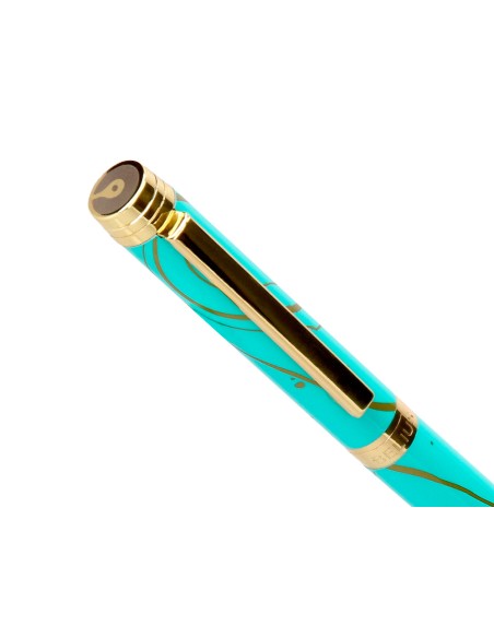 Boligrafo belius aqua aluminio color turquesa y dorado tinta azul caja de diseno Boligrafo belius aqua aluminio color turquesa y dorado tinta azul caja de diseno