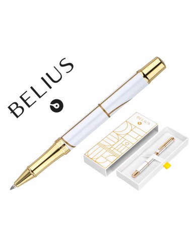 Roller belius carte blanche color blanco y dorado tinta negra caja de diseno