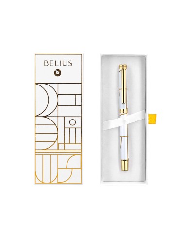 Roller belius carte blanche color blanco y dorado tinta negra caja de diseno