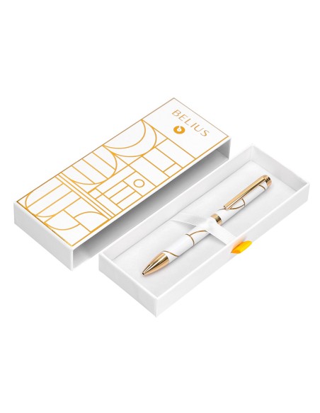 Roller belius carte blanche color blanco y dorado tinta negra caja de diseno Roller belius carte blanche color blanco y dorado tinta negra caja de diseno