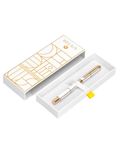Roller belius carte blanche color blanco y dorado tinta negra caja de diseno Roller belius carte blanche color blanco y dorado tinta negra caja de diseno
