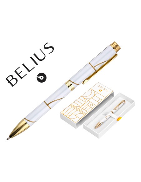 Boligrafo belius carte blanche color y blanco dorado tinta azul caja de diseno Boligrafo belius carte blanche color y blanco dorado tinta azul caja de diseno
