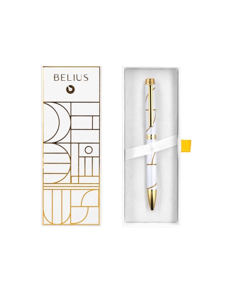 Boligrafo belius carte blanche color y blanco dorado tinta azul caja de diseno Boligrafo belius carte blanche color y blanco dorado tinta azul caja de diseno