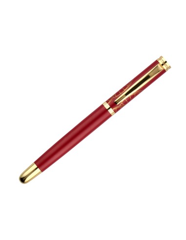 Pluma y estuche belius soiree color art deco granate y dorado tinta azul caja de diseno