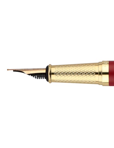 Pluma y estuche belius soiree color art deco granate y dorado tinta azul caja de diseno