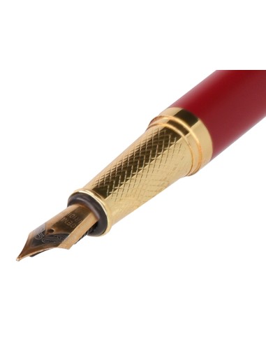 Pluma y estuche belius soiree color art deco granate y dorado tinta azul caja de diseno