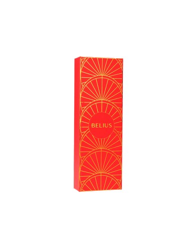 Boligrafo belius soiree aluminio color art deco granate y dorado tinta azul caja de diseno
