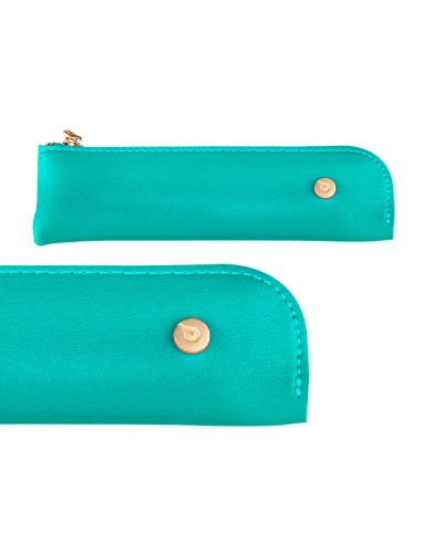 Pluma y estuche belius soiree color art deco turquesa dorado tinta azul caja de diseno