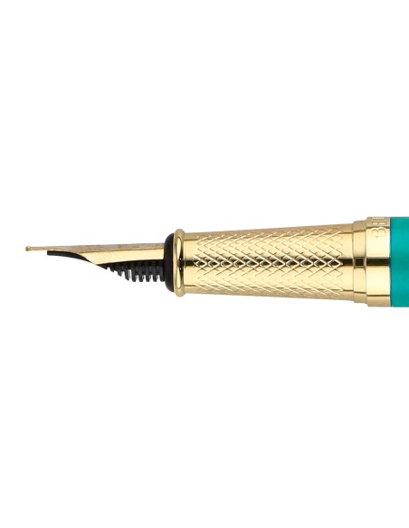 Pluma y estuche belius soiree color art deco turquesa dorado tinta azul caja de diseno Pluma y estuche belius soiree color art deco turquesa dorado tinta azul caja de diseno