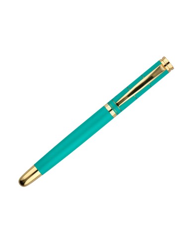 Pluma belius soiree aluminio color art deco turquesa y dorado tinta azul caja de diseno
