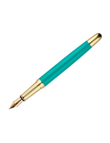 Pluma belius soiree aluminio color art deco turquesa y dorado tinta azul caja de diseno Pluma belius soiree aluminio color art deco turquesa y dorado tinta azul caja de diseno