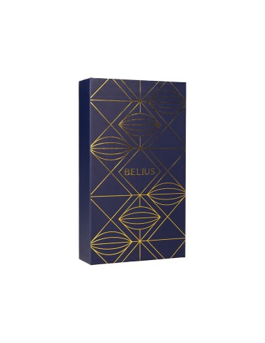 Boligrafo y estuche belius soiree color azul marino y dorado tinta azul caja de diseno