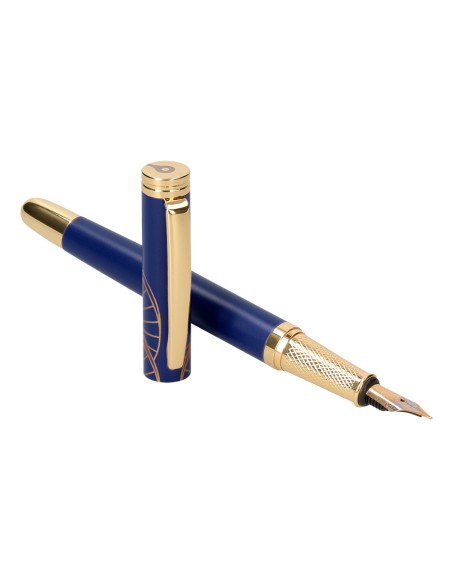 Pluma belius soiree aluminio color art deco azul marino y dorado tinta azul caja de diseno Pluma belius soiree aluminio color art deco azul marino y dorado tinta azul caja de diseno