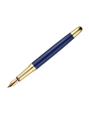 Pluma belius soiree aluminio color art deco azul marino y dorado tinta azul caja de diseno
