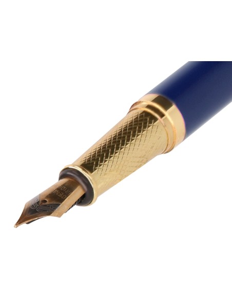 Pluma belius soiree aluminio color art deco azul marino y dorado tinta azul caja de diseno Pluma belius soiree aluminio color art deco azul marino y dorado tinta azul caja de diseno
