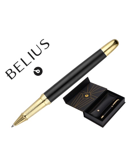 Boligrafo y estuche belius soiree color negro y dorado tinta azul caja de diseno Boligrafo y estuche belius soiree color negro y dorado tinta azul caja de diseno