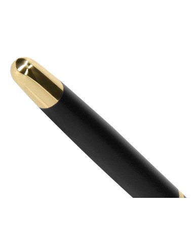 Boligrafo belius soiree aluminio color art deco negro y dorado tinta azul caja de diseno