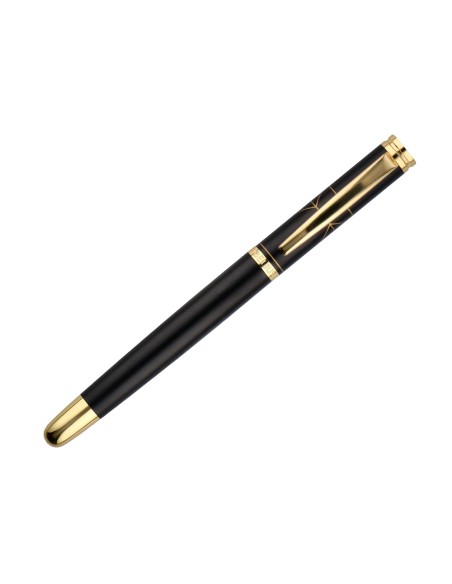 Pluma belius soiree aluminio color art deco negro y dorado tinta azul caja de diseno Pluma belius soiree aluminio color art deco negro y dorado tinta azul caja de diseno