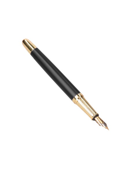 Pluma belius soiree aluminio color art deco negro y dorado tinta azul caja de diseno Pluma belius soiree aluminio color art deco negro y dorado tinta azul caja de diseno