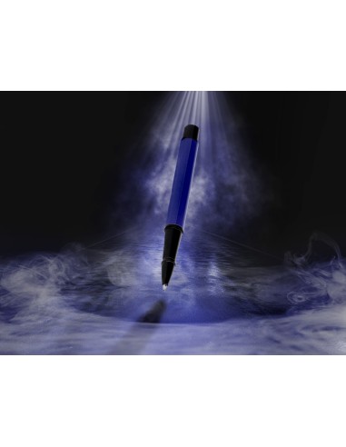 Boligrafo belius turbo aluminio color azul y negro tinta azul caja de diseno