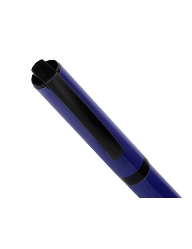 Boligrafo belius turbo aluminio color azul y negro tinta azul caja de diseno
