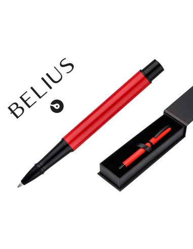 Roller belius turbo aluminio color rojo y negro tinta azul caja de diseno