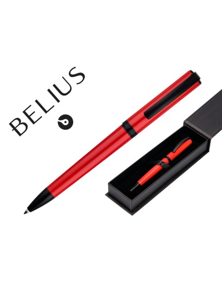 Boligrafo belius turbo aluminio color rojo y negro tinta azul caja de diseno Boligrafo belius turbo aluminio color rojo y negro tinta azul caja de diseno