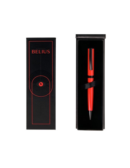 Boligrafo belius turbo aluminio color rojo y negro tinta azul caja de diseno Boligrafo belius turbo aluminio color rojo y negro tinta azul caja de diseno