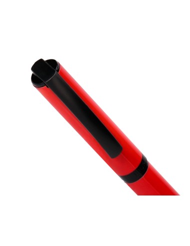Boligrafo belius turbo aluminio color rojo y negro tinta azul caja de diseno