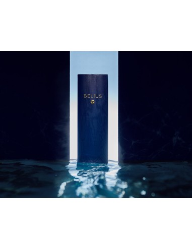 Boligrafo belius neptuno aluminio textura wavy color azul marino tinta azul caja de diseno