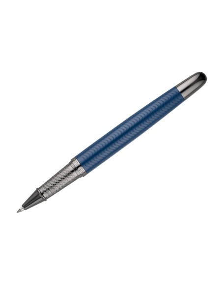 Boligrafo belius neptuno aluminio textura wavy color azul marino tinta azul caja de diseno Boligrafo belius neptuno aluminio textura wavy color azul marino tinta azul caja de diseno