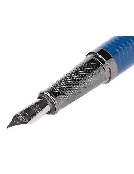 Pluma belius neptuno aluminio textura wavy color azul marino tinta azul caja de diseno Pluma belius neptuno aluminio textura wavy color azul marino tinta azul caja de diseno