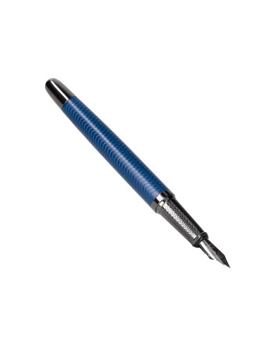 Pluma belius neptuno aluminio textura wavy color azul marino tinta azul caja de diseno