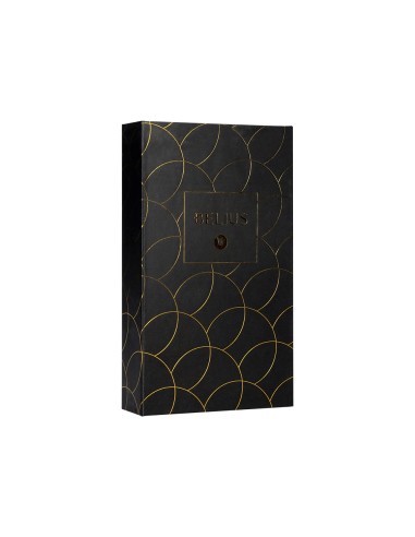 Boligrafo y estuche belius passion dor aluminio textura cepillada color negro y dorado tinta azul caja diseno
