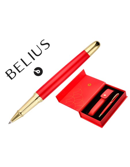 Boligrafo y estuche belius passion dor aluminio textura cepillada color rojo y dorado tinta azul caja de diseno Boligrafo y estuche belius passion dor aluminio textura cepillada color rojo y dorado tinta azul caja de diseno