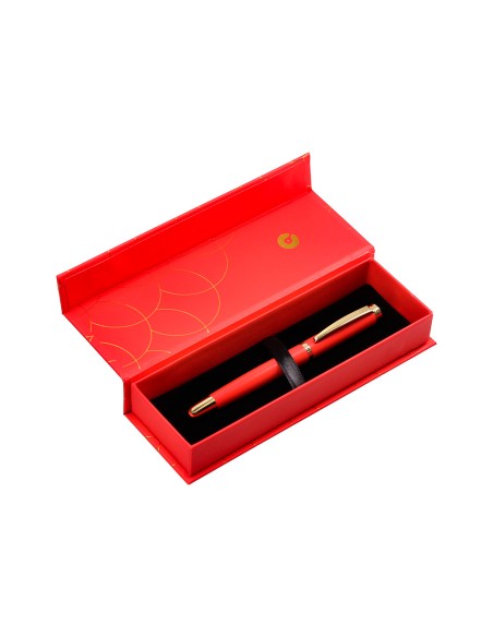 Pluma belius passion dor aluminio textura cepillada color rojo y dorado tinta azul caja de diseno Pluma belius passion dor aluminio textura cepillada color rojo y dorado tinta azul caja de diseno