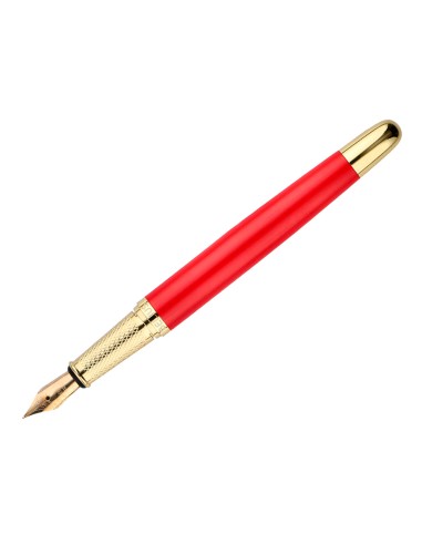 Pluma belius passion dor aluminio textura cepillada color rojo y dorado tinta azul caja de diseno