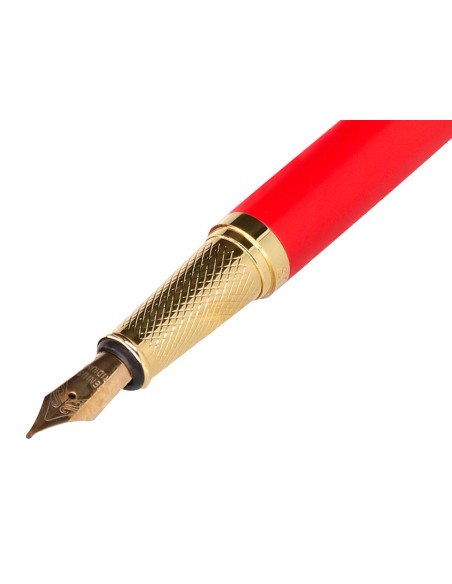 Pluma belius passion dor aluminio textura cepillada color rojo y dorado tinta azul caja de diseno Pluma belius passion dor aluminio textura cepillada color rojo y dorado tinta azul caja de diseno