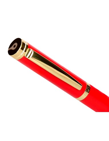 Pluma belius passion dor aluminio textura cepillada color rojo y dorado tinta azul caja de diseno