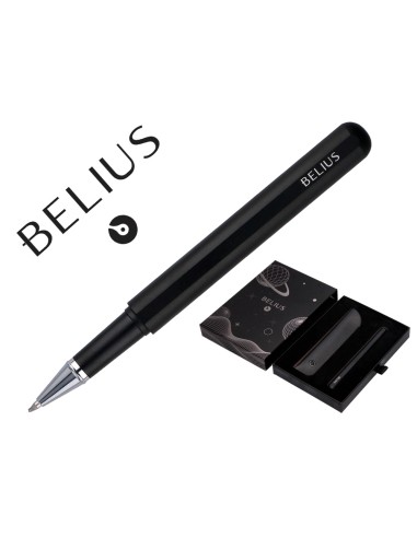 Roller y funda de similpiel belius space b color minimalista negro tinta azul caja de diseno