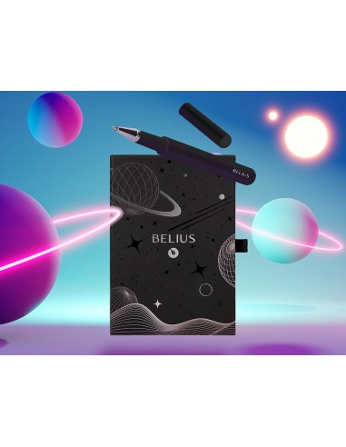 Roller y funda de similpiel belius space b color minimalista negro tinta azul caja de diseno